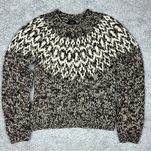 American Eagle Sweater Womens Small Wool Hand Knit Classic Cozy Crewneck Dinner - Picture 1 of 3